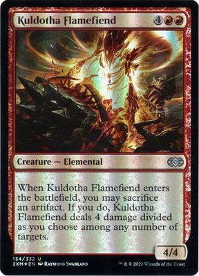 Kuldotha Flamefiend 134/332 - Foil Double Masters Foil Singles