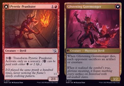 Pyretic Prankster // Glistening Goremonger 0157 - Foil March of the Machine Foil Singles