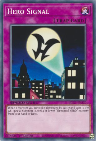 Hero Signal - SGX1-ENA20 - Common 1st Edition Speed Duel GX Duel Academy Box Singles
