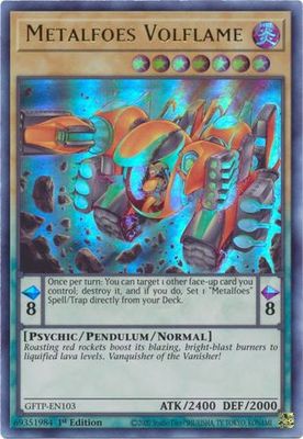 Metalfoes Volflame - GFTP-EN103 - Ultra Rare 1st Edition Ghosts From The Past 1st Edition Singles