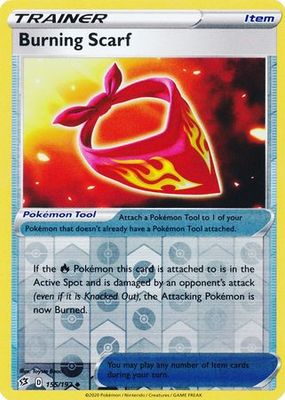 Burning Scarf - 155/192 - Uncommon Reverse Holo Sword &amp; Shield: Rebel Clash Reverse Holo Singles