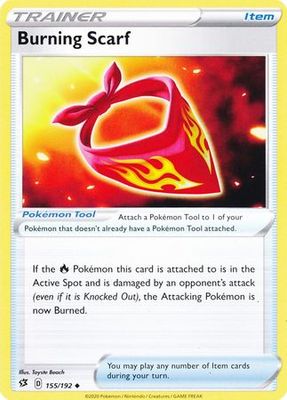 Burning Scarf - 155/192 - Uncommon Sword &amp; Shield: Rebel Clash Singles