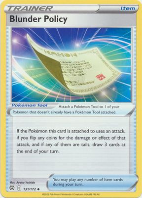 Blunder Policy - 131/172 - Uncommon Sword &amp; Shield: Brilliant Stars Singles