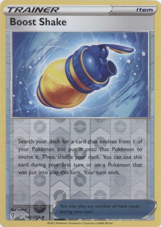 Boost Shake - 142/203 - Uncommon Reverse Holo Sword &amp; Shield: Evolving Skies Reverse Holo Singles