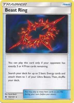 Beast Ring - 102/131 - Rare Sun &amp; Moon: Forbidden Light Singles