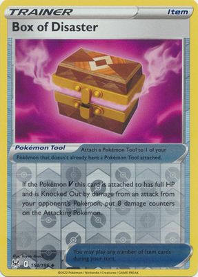 Box of Disaster - 154/196 - Uncommon Reverse Holo Sword &amp; Shield: Lost Origin Reverse Holo Singles