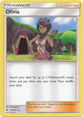 Olivia - 119/147 - Uncommon Sun &amp; Moon: Burning Shadows Singles (Español)