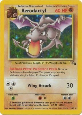 Aerodactyl - 1/62 - Holo Unlimited Fossil Unlimited Singles *Danada*