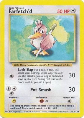 SH Farfetch&#39;d - 27/102 - Uncommon Unlimited Base Set Unlimited Singles