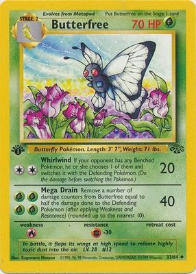 Butterfree - 33/64 - Uncommon 1st Edition Jungle 1st Edition Singles