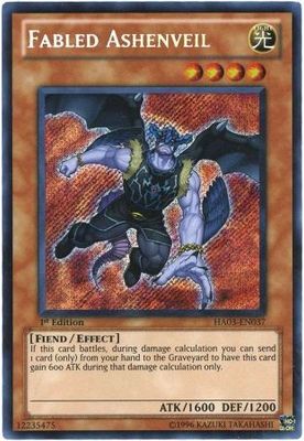 SH Fabled Ashenveil - HA03-EN037 - Secret Rare 1st Edition Hidden Arsenal 3 [HA03] 1st Edition Singles