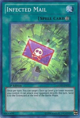 Infected Mail - GENF-EN051 - Super Rare 1st Edition Generation Force 1st Edition Singles (espanol)