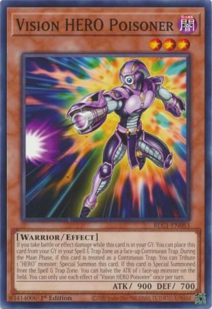 Vision HERO Poisoner - BLC1-EN083 - Common 1st Edition Battles of Legend: Chapter 1 1st Edition Singles