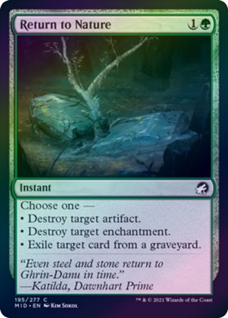 Return to Nature 195/277 - Foil Innistrad: Midnight Hunt Foil Singles