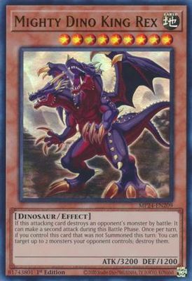 SH Mighty Dino King Rex - MP24-EN209 - Ultra Rare 1st Edition Mega Tin 2024 Dueling Mirrors Singles