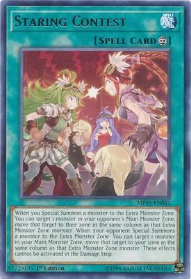 Staring Contest - MP19-EN042 - Rare 1st Edition Yu-Gi-Oh! 2019 Mega-Tins: Gold Sarcophagus Tin Mega Pack Singles