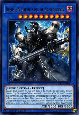 SH Demise, Supreme King of Armageddon - CYHO-EN030 - Rare 1st Edition Cybernetic Horizon 1st Edition Singles