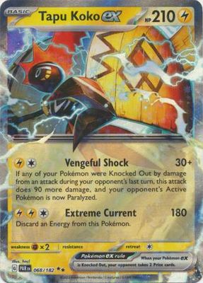 SH Tapu Koko ex - 068/182 - Ultra Rare Scarlet &amp; Violet: Paradox Rift Singles