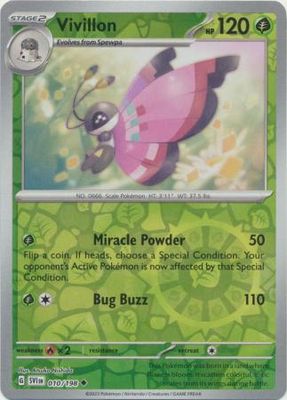 SH Vivillon - 010/198 - Uncommon Reverse Holo Scarlet &amp; Violet (Base Set) Reverse Holo Singles
