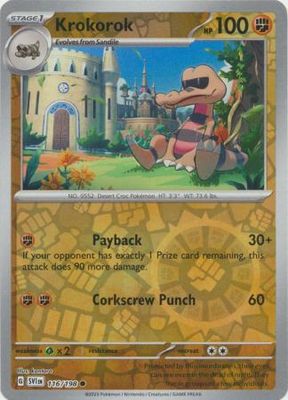 SH Krokorok - 116/198 - Common Reverse Holo Scarlet &amp; Violet (Base Set) Reverse Holo Singles