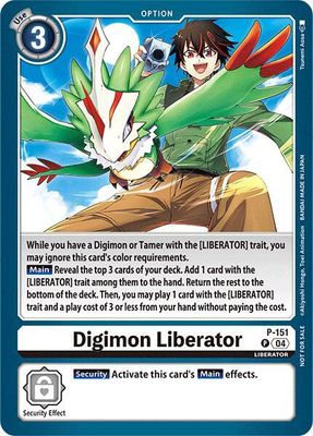 SHD Digimon Liberator - P-151 (Store Tournament 2024 Jul. - Sep. Participation Pack) - Digimon Promotion Cards (D-PR) Digimon Promotion Cards