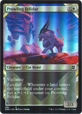 Prowling Felidar 294 - Alternate Art Showcase Foil Zendikar Rising Collector Booster Foil Singles
