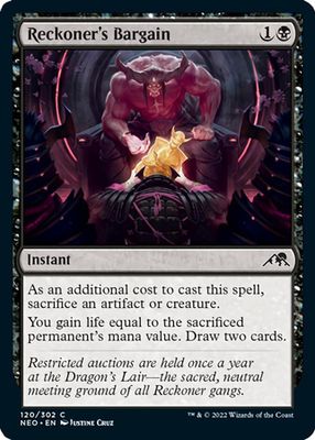 Reckoner&#39;s Bargain 120/302 Kamigawa Neon Dynasty Singles (Español)