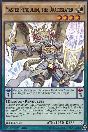 Master Pendulum, the Dracoslayer - BOSH-EN023 - Super Rare 1st Edition Breakers of Shadow 1st Edition Singles (espanol)