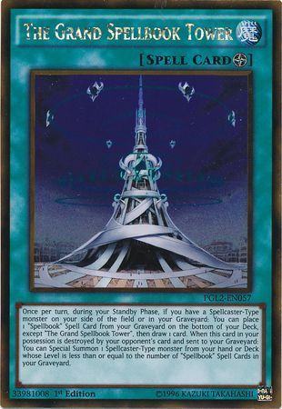 SH The Grand Spellbook Tower - PGL2-EN057 - Gold Rare 1st Edition Premium Gold: Return of the Bling 1st Edition Singles