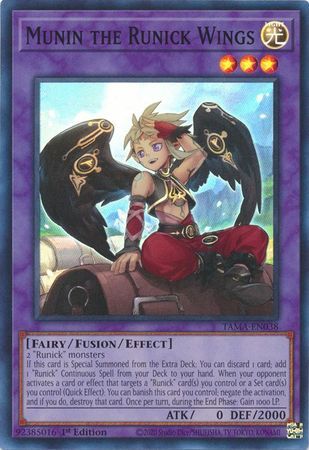 SH Munin the Runick Wings - TAMA-EN038 - Super Rare 1st Edition Tactical Masters 1st Edition Singles