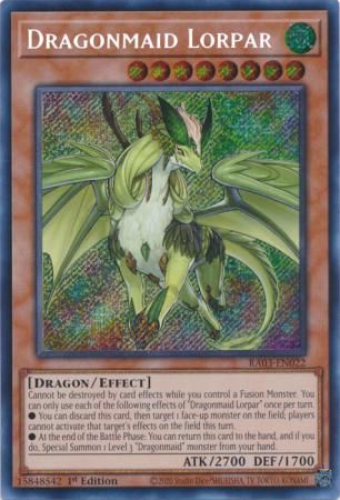 SH Dragonmaid Lorpar - RA03-EN022 - Secret Rare 1st Edition Quarter Century Bonanza 1st Edition Singles