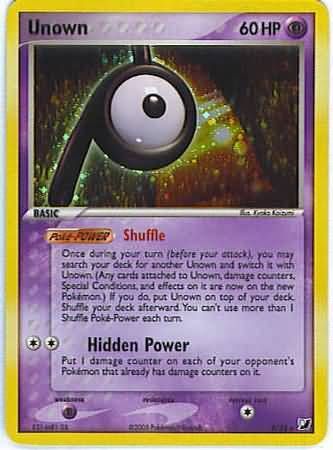 SH Unown P - P/28 - Holo Rare Ex Unseen Forces Singles