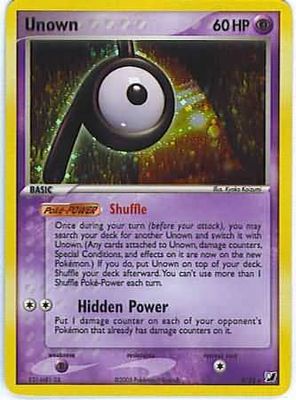 SH Unown P - P/28 - Holo Rare Ex Unseen Forces Singles