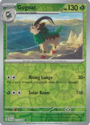 Gogoat - 012/198 - Common Reverse Holo Scarlet &amp; Violet (Base Set) Reverse Holo Singles