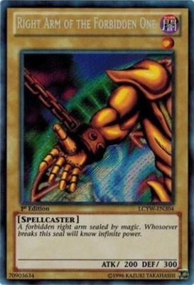 SH Right Arm of the Forbidden One - LCYW-EN304 - Secret Rare 1st Edition Legendary Collection 3: Yugi&#39;s World 1st Edition Singles