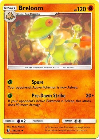 Breloom - 108/236 - Uncommon Sun &amp; Moon: Unified Minds Singles