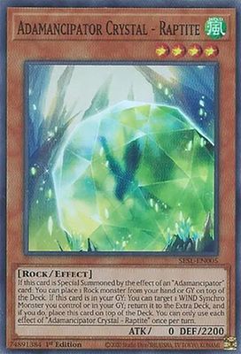 Adamancipator Crystal - Raptite - SESL-EN005 - Super Rare 1st Edition Secret Slayers Singles