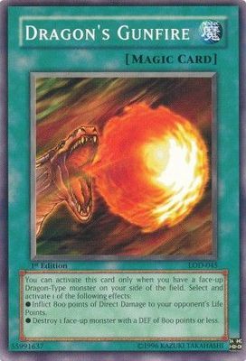 Dragon&#39;s Gunfire - LOD-045 - Common 1st Edition Legacy of Darkness [LOD] 1st Edition Singles