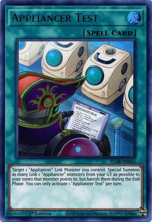 Appliancer Test - BLAR-EN044 - Ultra Rare 1st Edition Battles of Legend: Armageddon 1st Edition Singles (espanol)