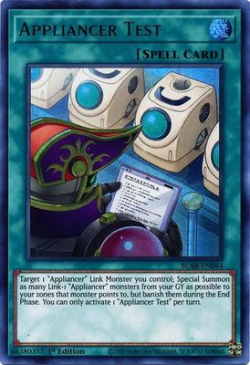Appliancer Test - BLAR-EN044 - Ultra Rare 1st Edition Battles of Legend: Armageddon 1st Edition Singles