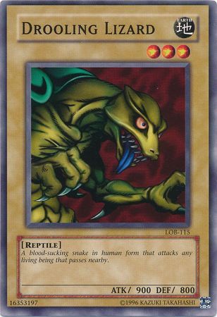 Drooling Lizard - LOB-115 - Common Unlimited Legend Of Blue Eyes White Dragon [LOB] Unlimited Singles