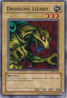 Drooling Lizard - LOB-115 - Common Unlimited Legend Of Blue Eyes White Dragon [LOB] Unlimited Singles