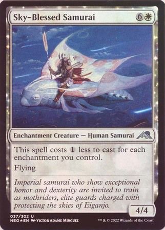 Sky-Blessed Samurai 037/302 - Foil Kamigawa Neon Dynasty Foil Singles