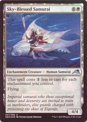 Sky-Blessed Samurai 037/302 - Foil Kamigawa Neon Dynasty Foil Singles