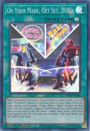 On Your Mark, Get Set, DUEL! - MAZE-EN016 - Super Rare 1st Edition Maze of Memories 1st Edition Singles