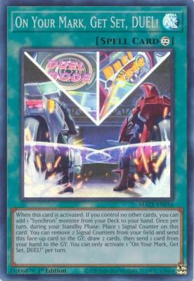 On Your Mark, Get Set, DUEL! - MAZE-EN016 - Super Rare 1st Edition Maze of Memories 1st Edition Singles (espanol)