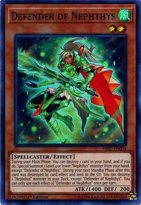 Defender of Nephthys - HISU-EN004 - Super Rare 1st Edition Hidden Summoners Singles