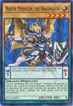 Master Pendulum, the Dracoslayer - PEVO-EN059 - Super Rare 1st Edition Pendulum Evolution Singles
