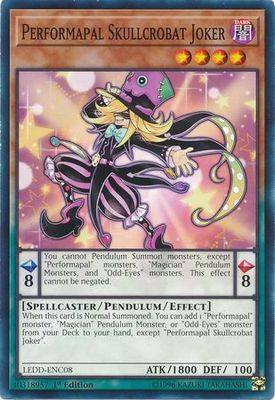 Performapal Skullcrobat Joker - LEDD-ENC08 - Common 1st Edition Legendary Dragon Decks Singles