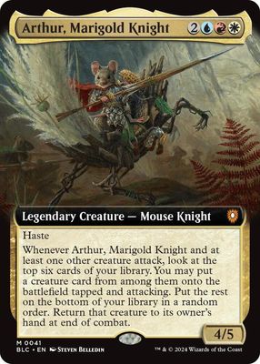 GA Arthur, Marigold Knight (Extended Art) - Commander: Bloomburrow (BLC) Commander: Bloomburrow